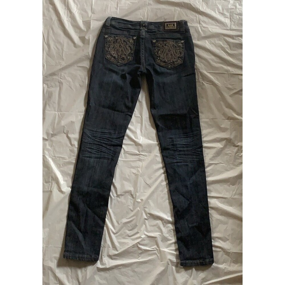 L.A. Idol Dark Wash Junior Girls Bling Jeans Size 3
